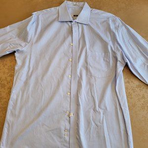 Joseph Abboud blue and white pinstripe with french cuffs shirt